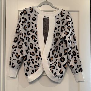 Cheetah print open back super soft sweater